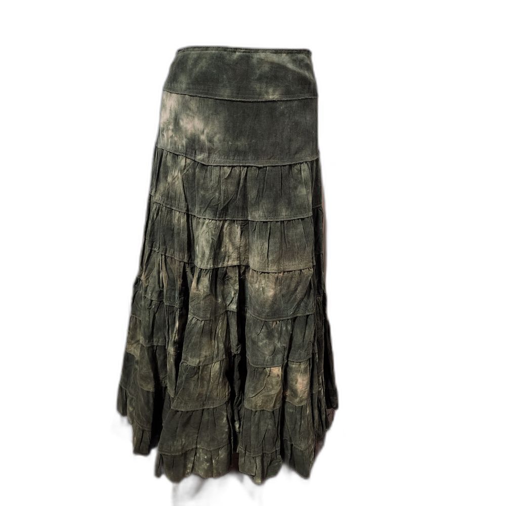 Magnet Women’s Cotton Gypsy Skirt Olive Green Boho Maxi Skirt Size 8 Medium